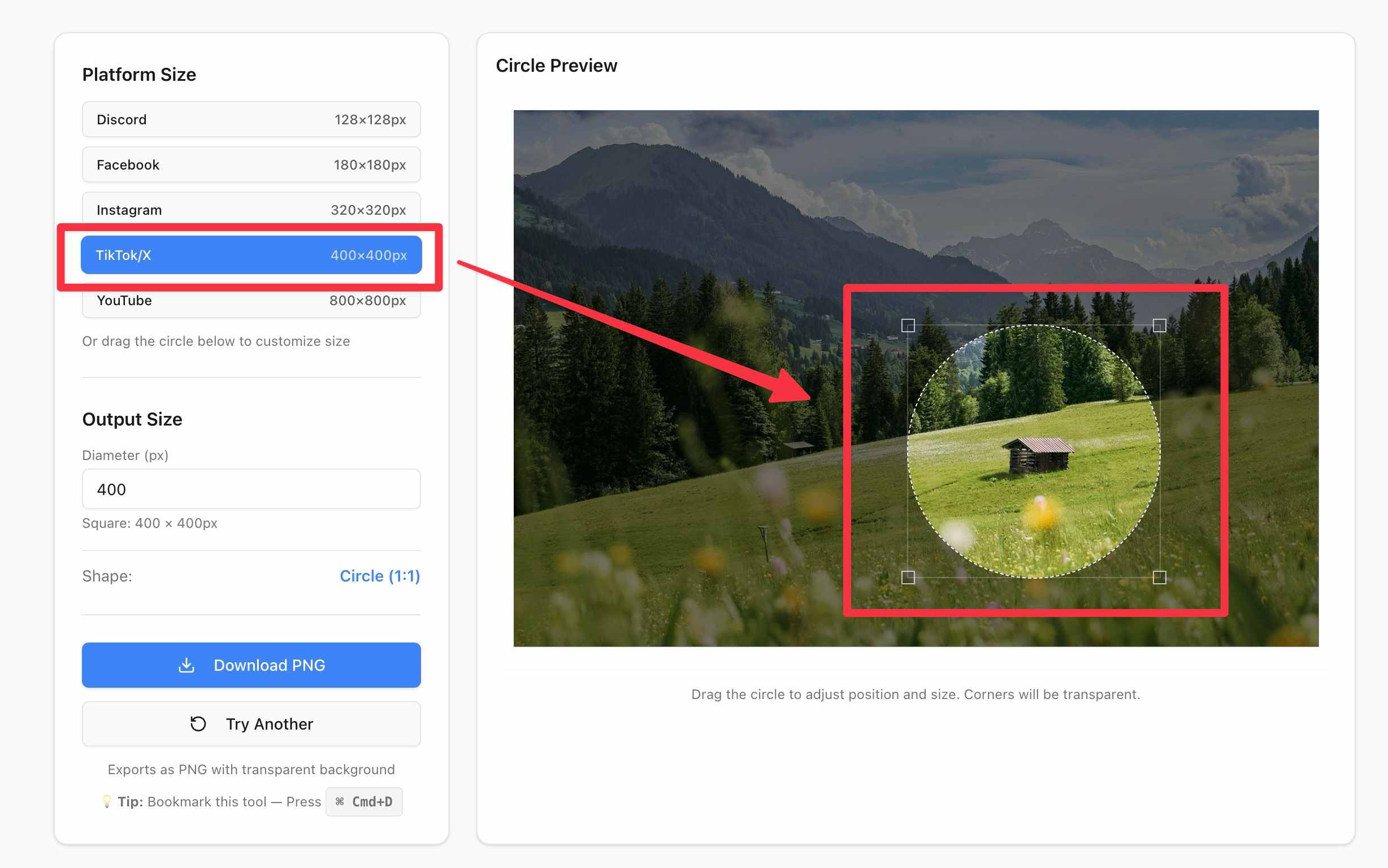 Adjust Circle Position - Step 2