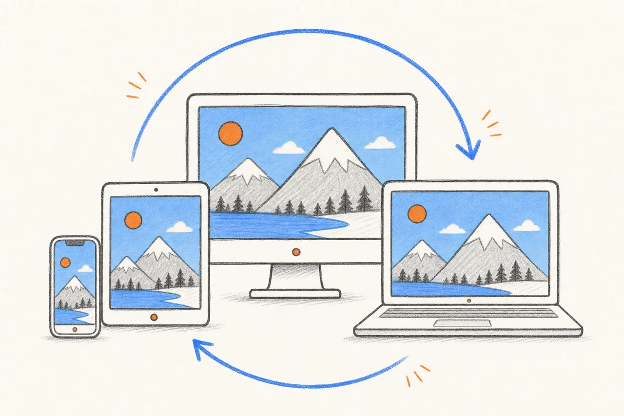 Online image rotator working across devices